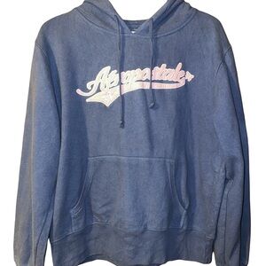 Aeropostale Women’s Hoodie – Size L – Blue w/ Pink Logo – Cozy Fleece